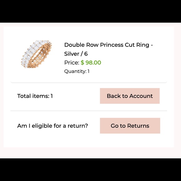 Adina’s Jewel Princess Cut Ring Size 6 - Picture 3 of 4